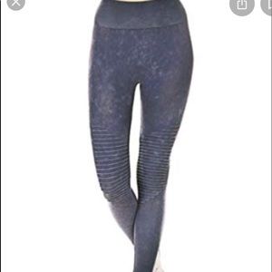 Vintage Wash Moto Texture Leggings